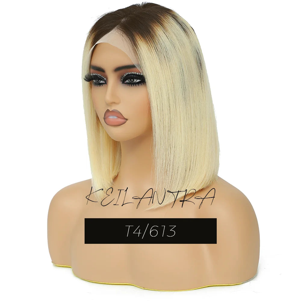 Lime Green Bob Lace Front Wigs Human Hair Wigs Green Wig Short Bob Wigs Straight 13X4 Colored Lace Frontal Wigs Rose Neon
