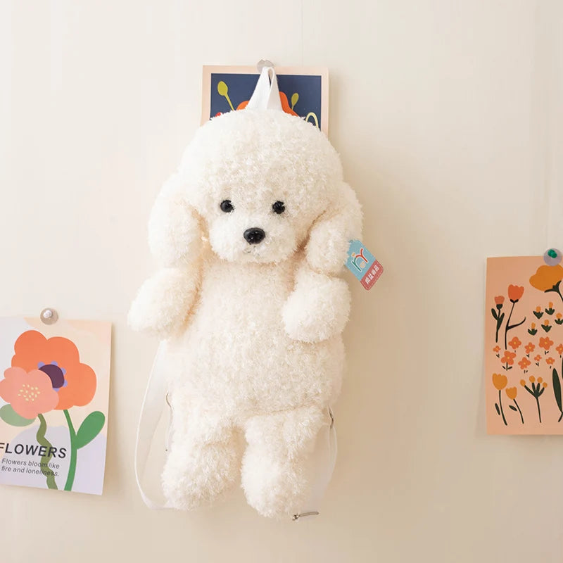 Cute Teddy Dog Backpacks Stuffed Animal Poodle Bag Girls Shoulders Bags Plush Student Schoolbags Backpack Puppy Toys for Boy
