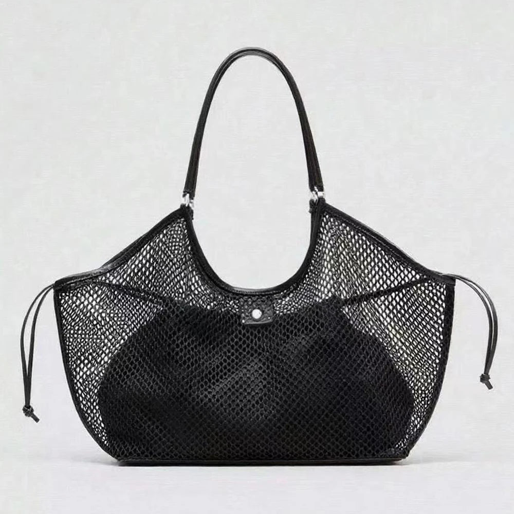 Hollow Mesh Wing Tote Bag Luxury Designer Shoulder Bags for Women Large Capacity Fishing Net Handbag Top Handle Shopper Purses