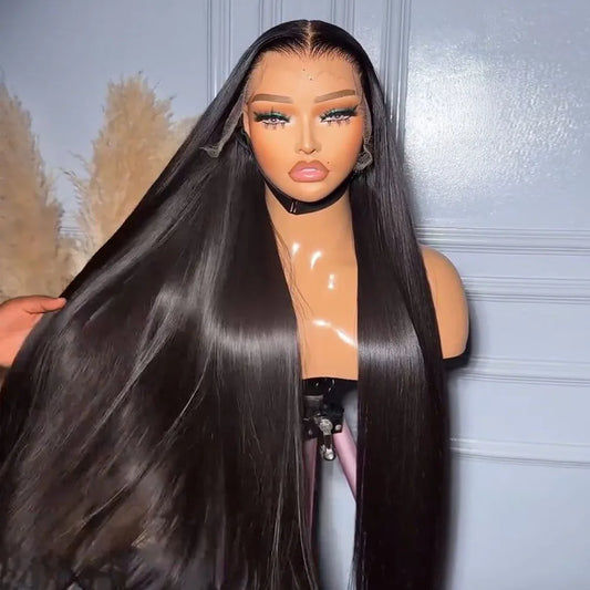 30 Inch 13x6 Lace Frontal Human Hair Bone Straight Wigs 180 Density Pre Plucked Brazilian 360 Lace Front Wig Remy Hair For Women