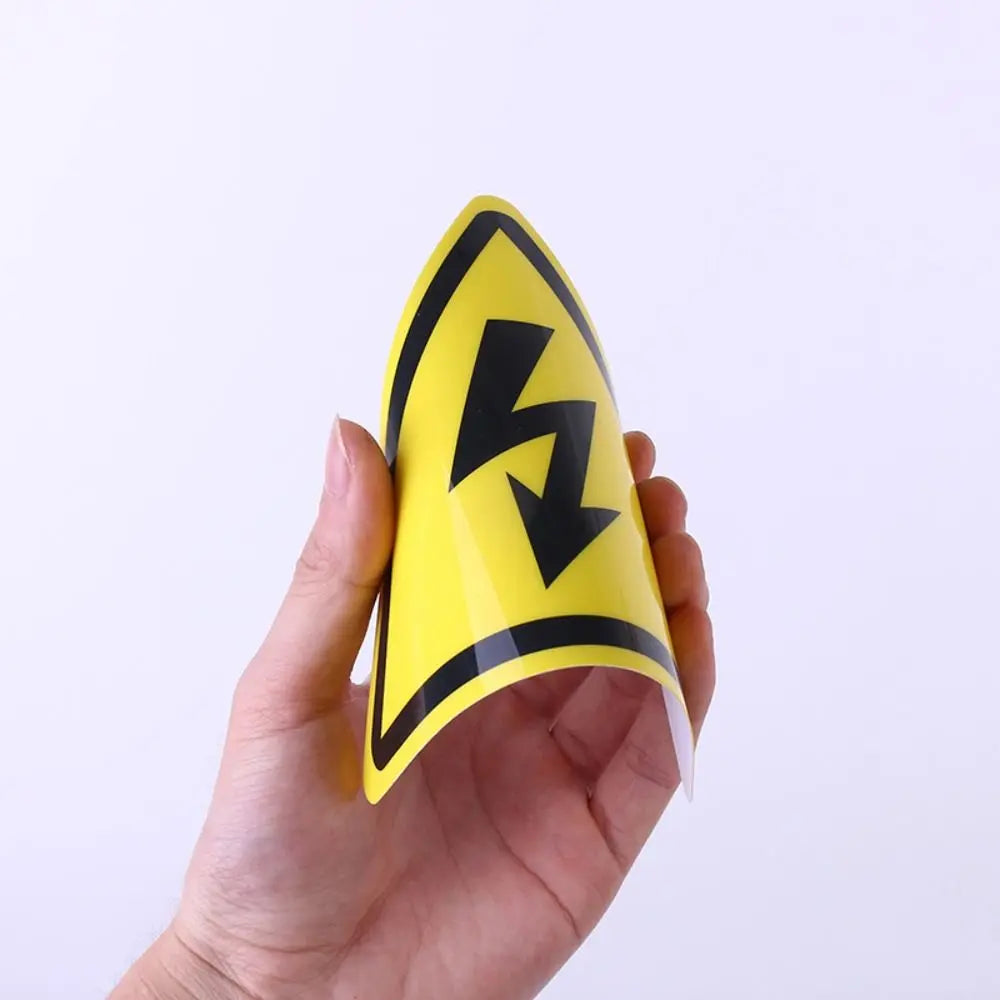 5Pcs PVC Warning Sticker Electrical Shock Hazard Adhesive Labels 3.6/5/8/10/15cm Yellow Danger Electric Box Notice Decal