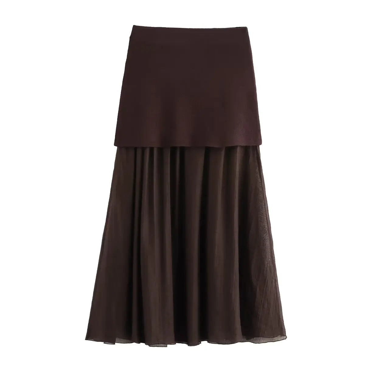 HH Women Skirt Set Wine Red Knitted V-Neck Sleeveless Slim Vest +Solid High Waist Zipper Patchwork Long Skirt Street
