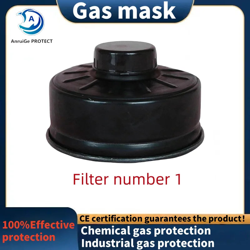 MF14 Full Gas Mask Reusable respirator -hypoallergenic plastic, self-priming filterzipper closure for industrial and scientific