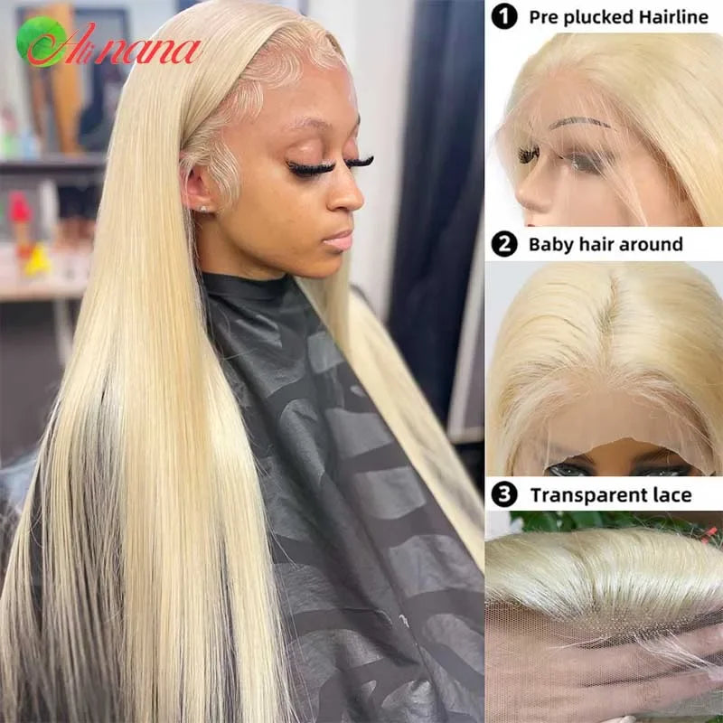 613 Ombre Brown Colored Straight Lace Frontal Human Hair Wig 13x4 Lace Front Wig For Women Brazilian Lace Closure Wig 32 Inch