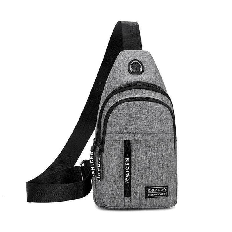 Travel Men's Handbags USB Chest Bag Designer Messenger Crossbody Bags Water-Proof Shoulder Bag Diagonal Package Sports Back Pack