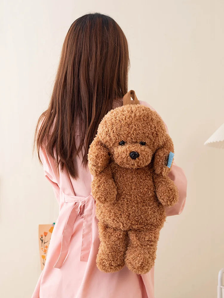 Cute Teddy Dog Backpacks Stuffed Animal Poodle Bag Girls Shoulders Bags Plush Student Schoolbags Backpack Puppy Toys for Boy