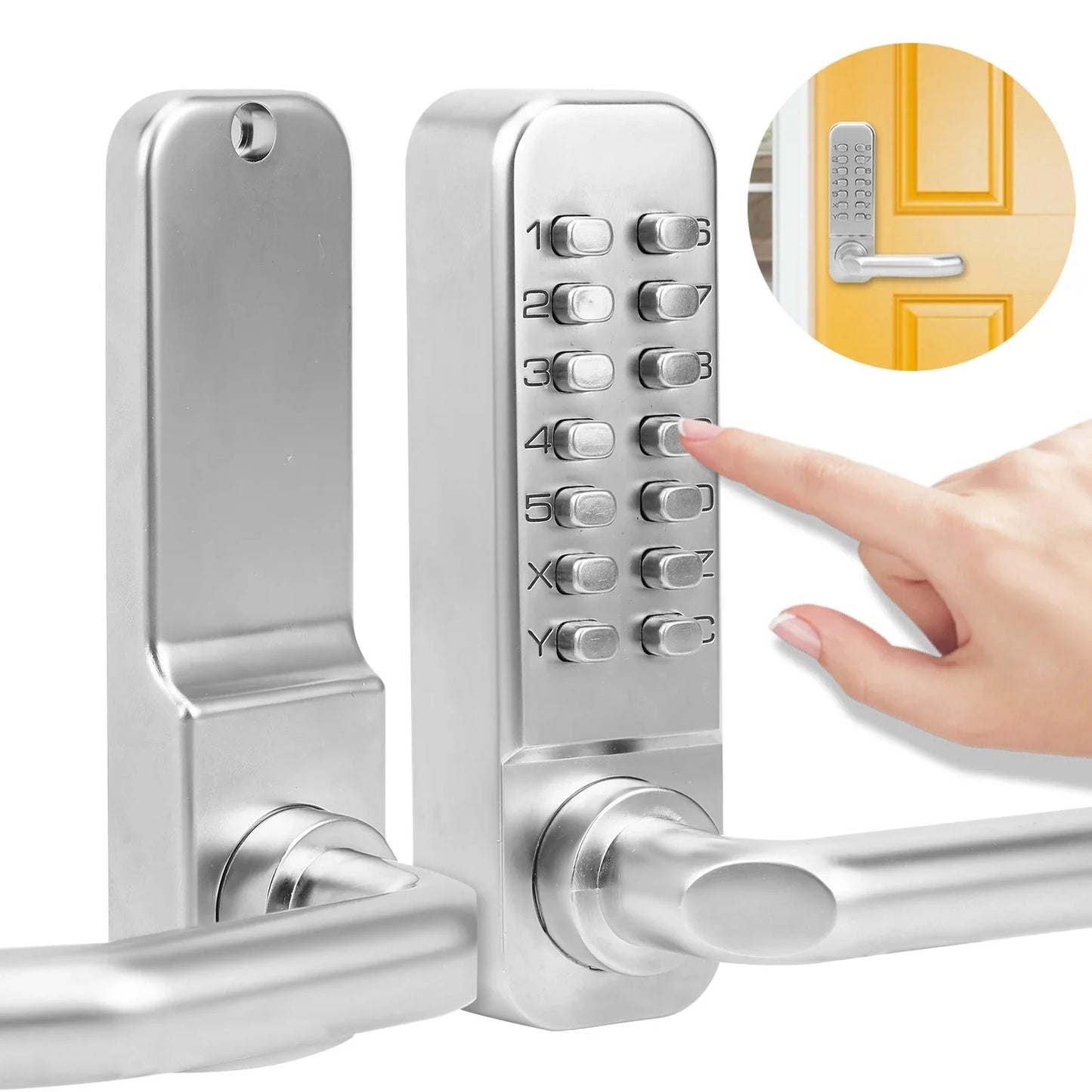 Waterproof and Sunscreen Mechanical Digital Lock Password Entry Non Power Anti Theft Safety Home Access Code Door Lock