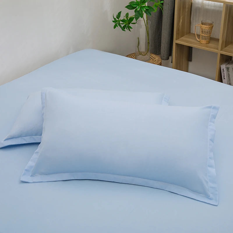 2pcs Pillowcase Decorative Cushion Cover Envelope Style White Gray Khaki Solid Color Home Body Pillow Case 48X74cm