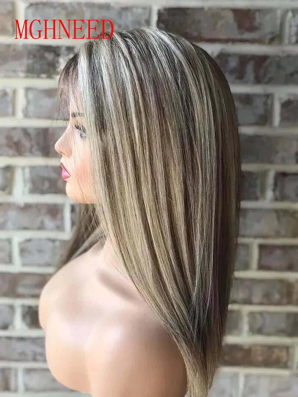Highlight Human Hair Colored Wigs For Women Ash Grey Black Blonde 360 Straight Lace Frontal Wig Hd Transparent Lace Brazilian