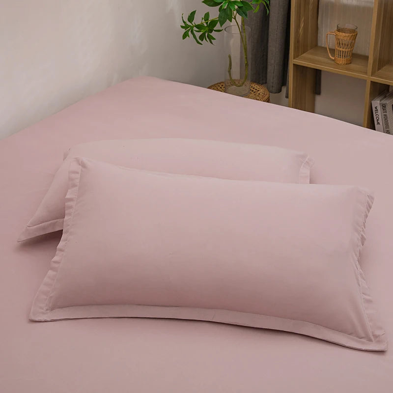 2pcs Pillowcase Decorative Cushion Cover Envelope Style White Gray Khaki Solid Color Home Body Pillow Case 48X74cm
