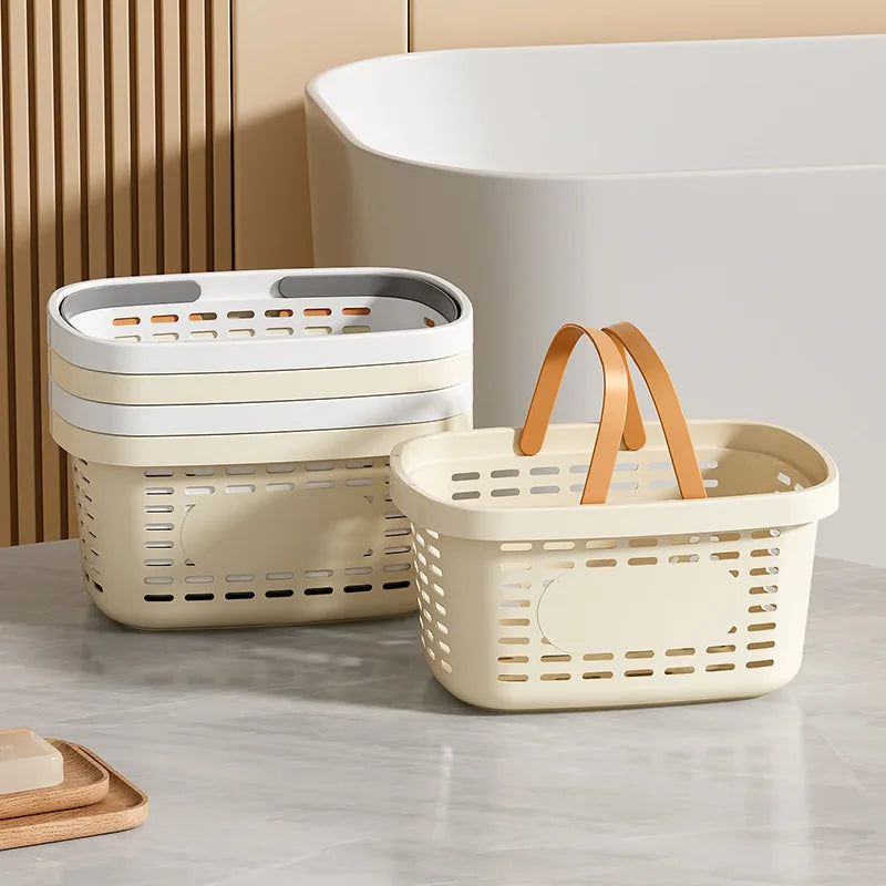 Bathroom Plastic Small Bath Baskets Toiletries Storage Basket Portable Household Sundries Organizer Shower Cosmetics Container