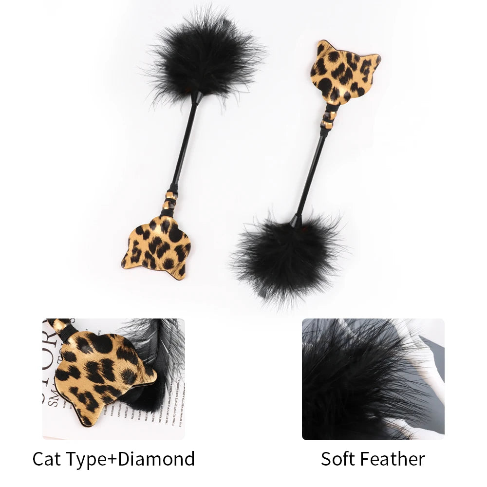 2pcs BDSM Restraints Kits Cat Head Tickle and Blindfold SM Bondage Set for Women Gift for Her Christmas Gift