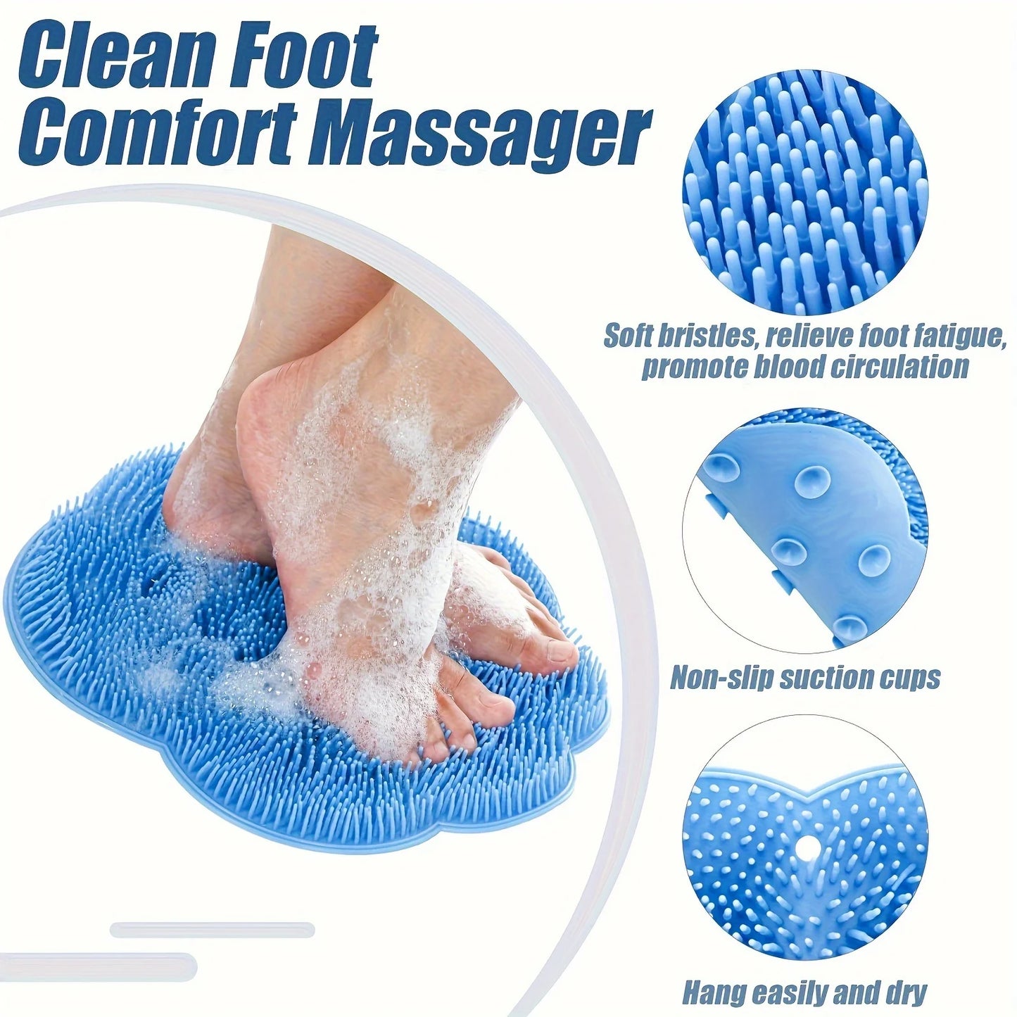 Bathroom foot scrub pad foot washing foot scrub remove dead skin rub foot large lazy back rub suction cup massage