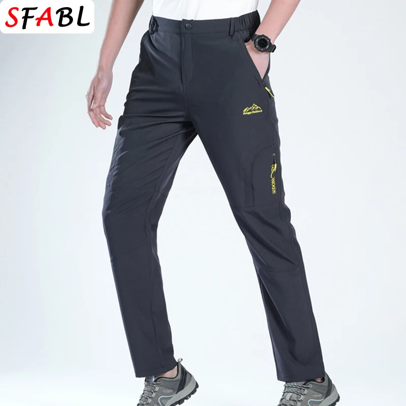 Summer Outdoor Sports Pants Men Women Hiking Camping Trousers Quick Dry Stretch Tactical Pants Lightweight Trekking Pants XL-5XL