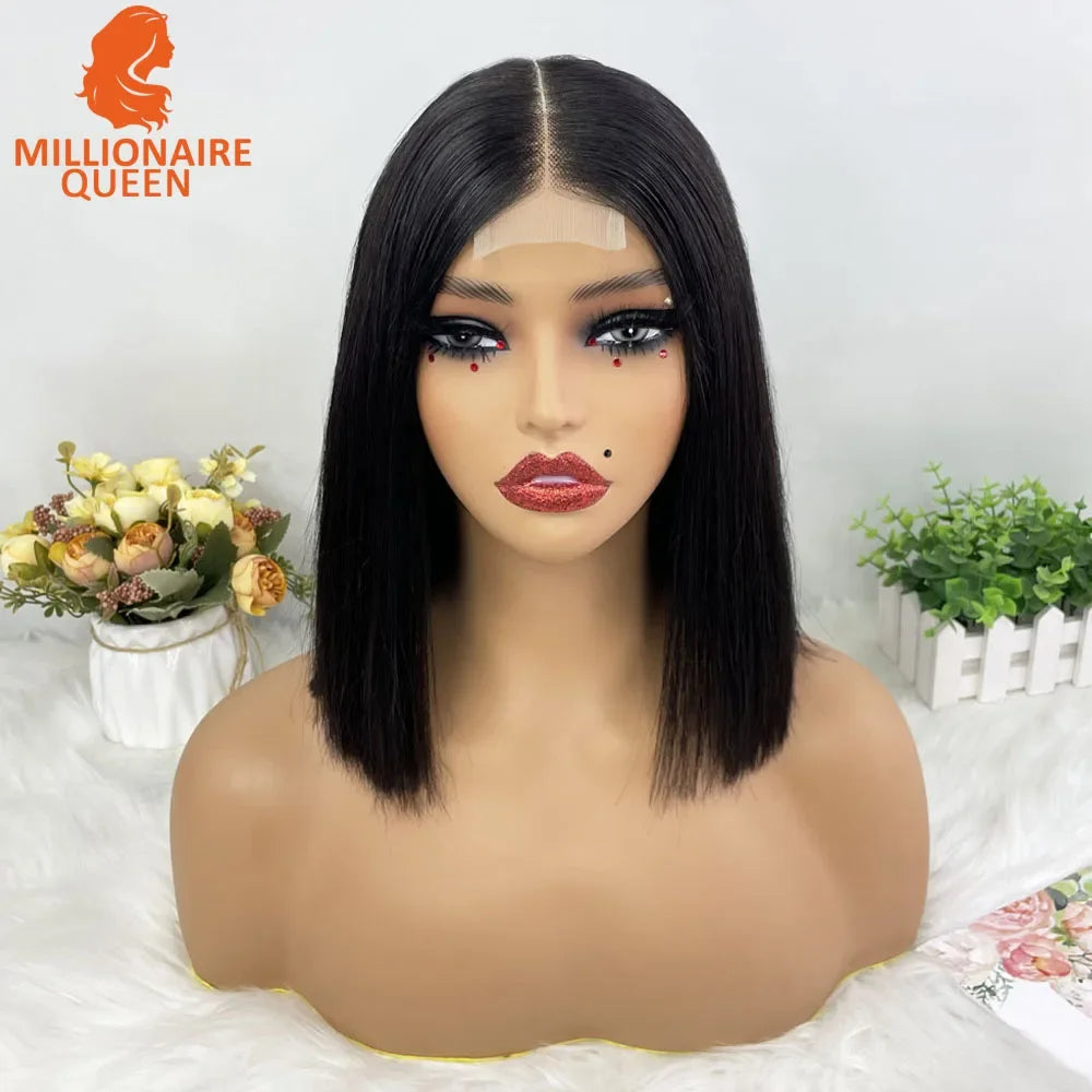 Highlight P4/30 Brown Vietname Bone Straight Bob Wig Super Double Drawn Human Hair 2x6 Glueless Lace Closure Wig For Black Women
