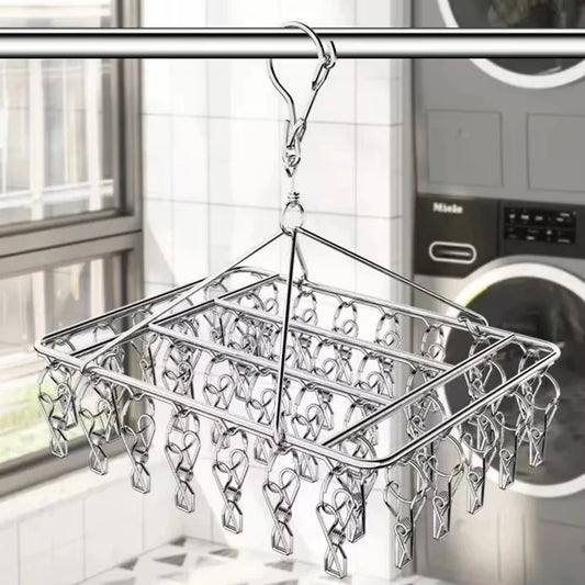 Stainless Steel Windproof Clothespin Laundry Hanger Bra Sock Towel Clothesline Hook Clothes Rack Peg Dryer Airer Drying