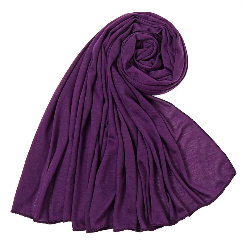 Hot Muslim Fashion Woman Soft Hijabs Scarf Shawl Plain Cotton Jersey Scarves Turban Women Long Shawls Head Wrap Headband Abaya