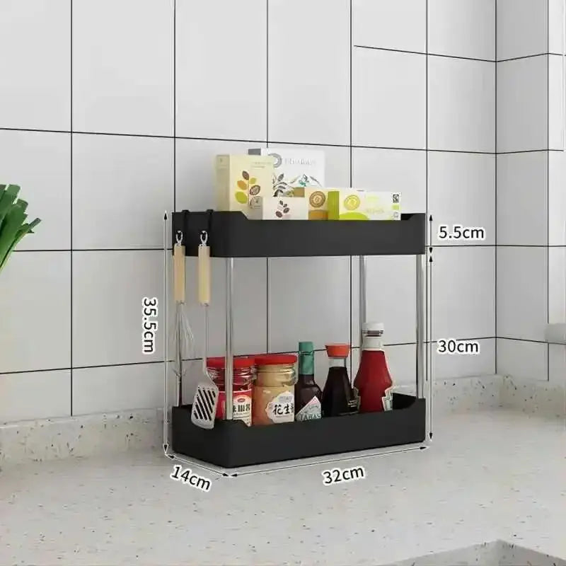 2 Tier Under Sink Storage Organizer Multipurpose Rack Bathroom Kitchen Organizer Storage Multipurpose Holder Rack for Kitchen