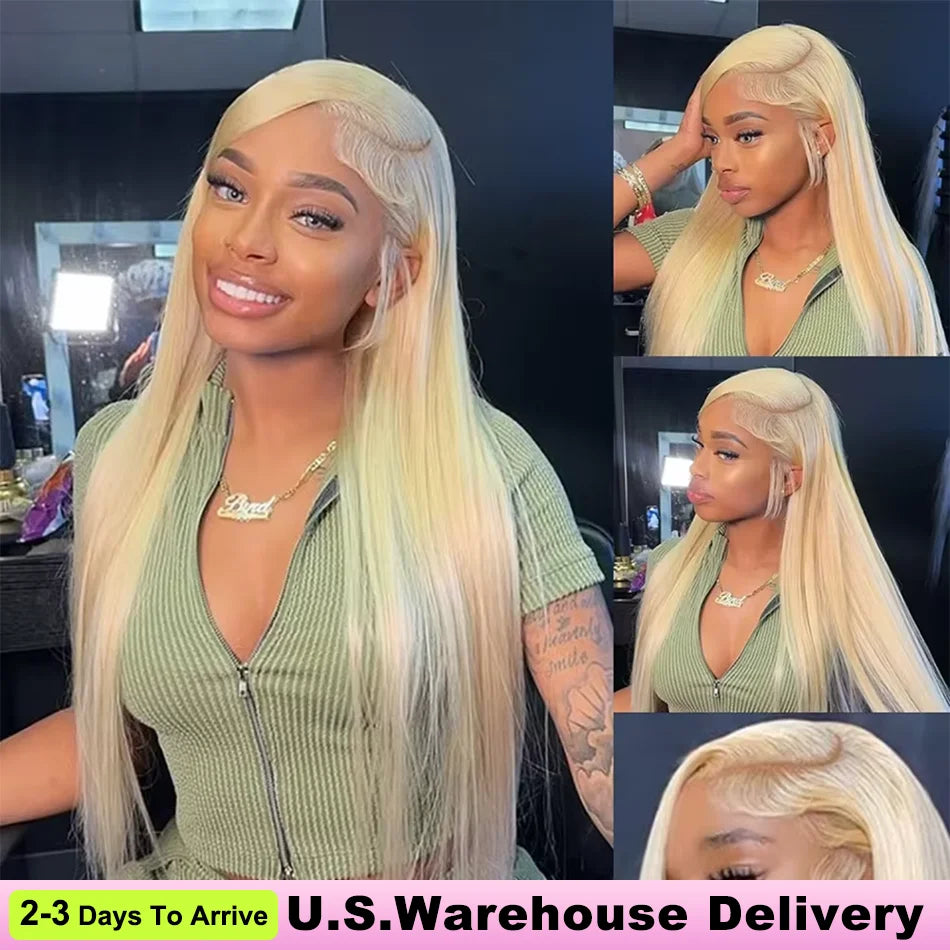 40 Inch Highlight Ombre Bone Straight Human Hair Wig Colored 13x6 HD Lace Frontal Wig 360 Full Lace Front 100% Human Hair Wigs