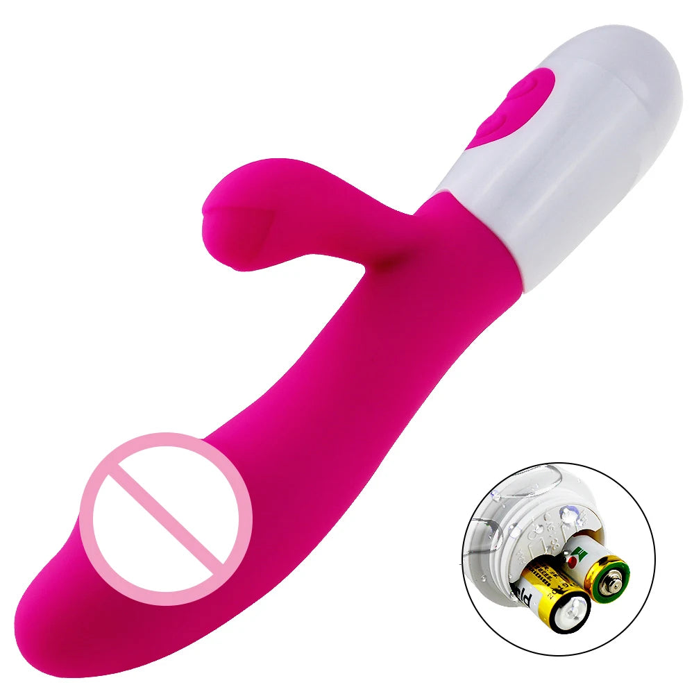 Rabbit Dildo Vibrator Dual Vibration Women's G-Spot Vaginal Clitoral Stimulation Massager for Adult Female Masturbation Sex Toy
