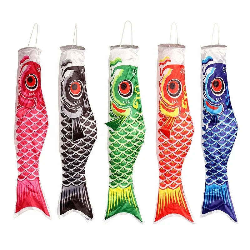 40cm-100cm Carp Windsock Traditional Japanese Carp Windsock Hanging Home Decoration Fish Flag Festival Carp Windsock Streamer
