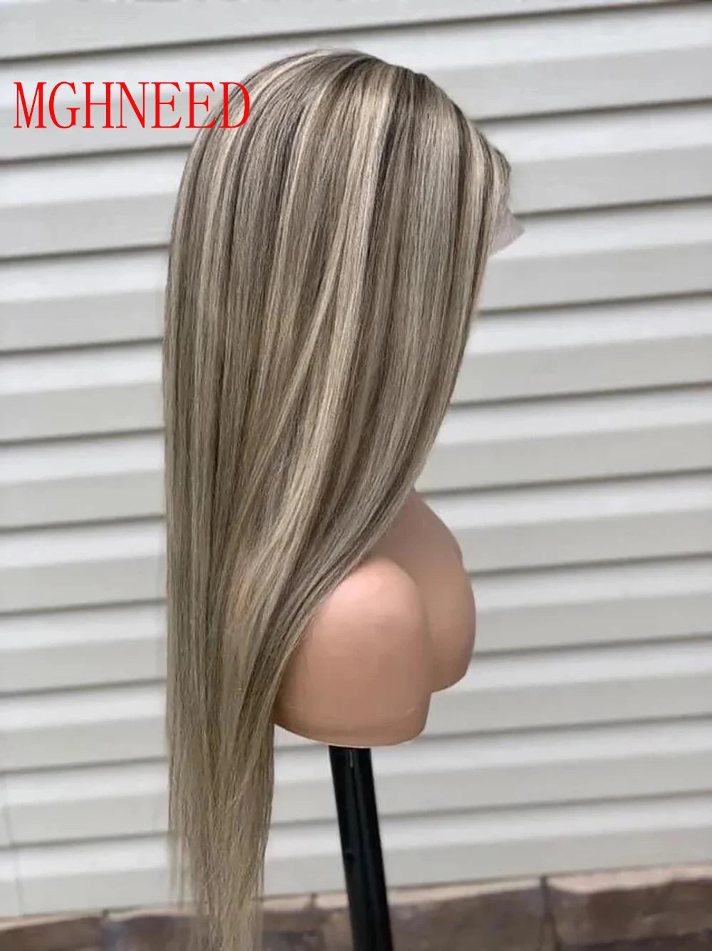 Highlight Human Hair Colored Wigs For Women Ash Grey Black Blonde 360 Straight Lace Frontal Wig Hd Transparent Lace Brazilian