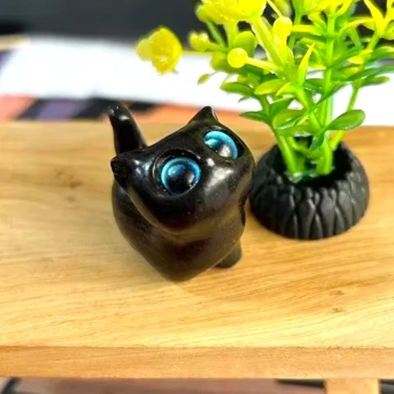 Cute Small Wooden Cats Figurine Handmade Carving Cats Home Decoration Figurine Gift Cats Accessories Decoration Crafts Figurines