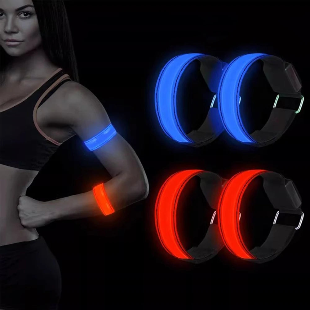 LED Outdoor Night Running Armband Sports Safety Light Belt Warning Wristband for Cycling Bike Bicycle - Arm Leg Warning