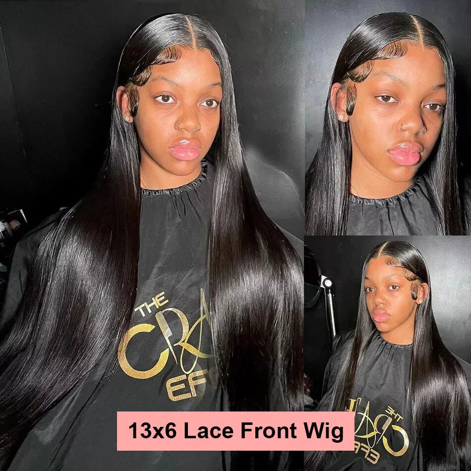 30 Inch 13x6 Lace Frontal Human Hair Bone Straight Wigs 180 Density Pre Plucked Brazilian 360 Lace Front Wig Remy Hair For Women