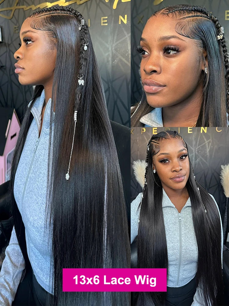250Density 30 40 Inch HD Transparent Wigs 13x6 Bone Straight Lace Front Human Hair Wigs 13x4 Brazilian Pre Plucked Wig For Women
