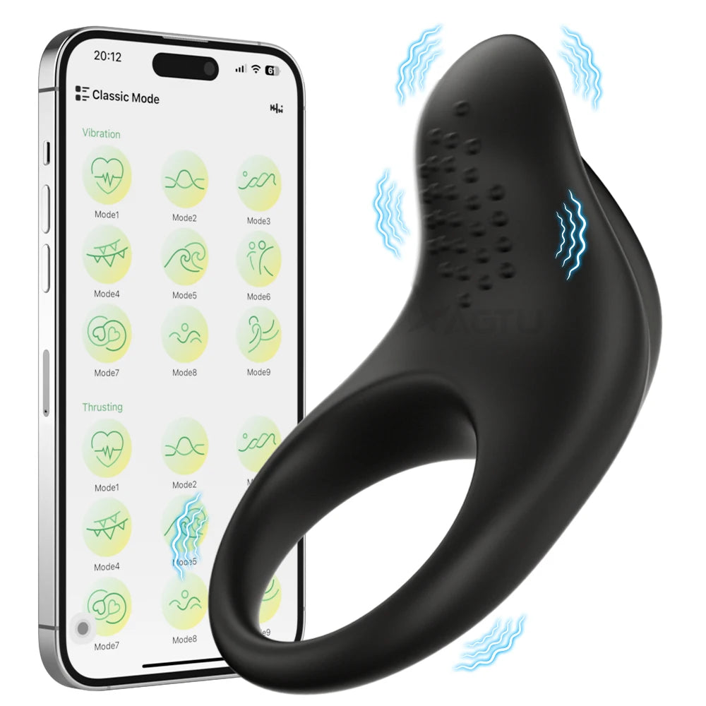 Cock Ring Lasting Ejaculation Delay Vibrating Ring Semen Lock Ring Stimulator Massager Cock Ring Couple Gay Penis Ring Adult Toy