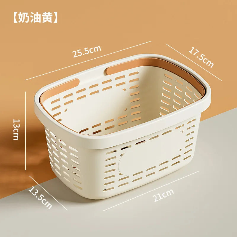 Bathroom Plastic Small Bath Baskets Toiletries Storage Basket Portable Household Sundries Organizer Shower Cosmetics Container