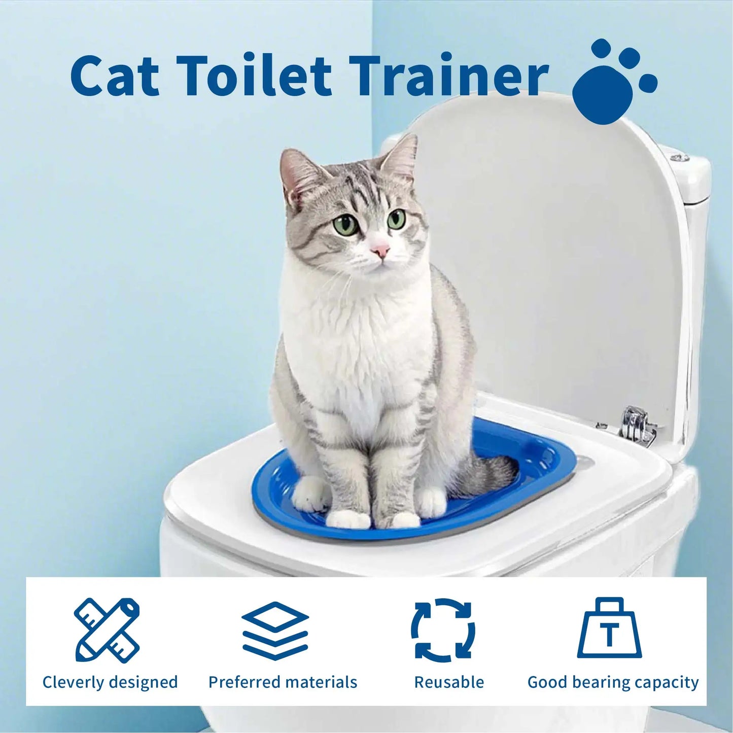 Cat Toilet Training Trainer Litter Box Toilet Teaching Cat to Use Toilet Bowl Cat Bathroom Training Seat for Cats