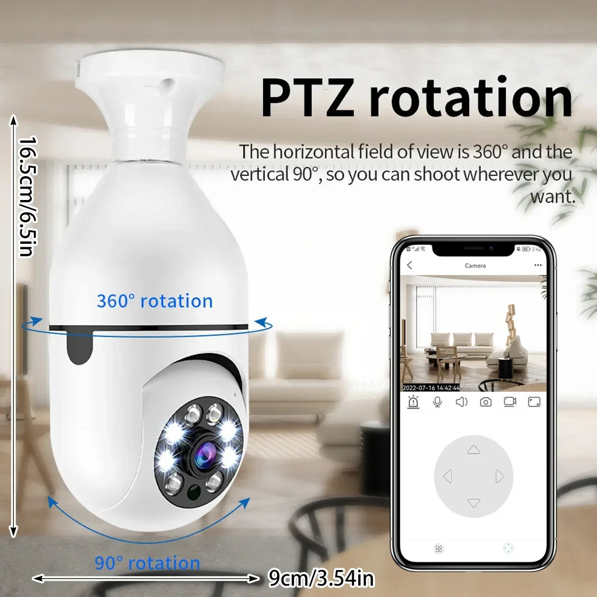 E27 Bulb 8MP Wireless Wifi Surveillance Camera Full Color Video Night Vision HD Automatic Human Tracking CCTV Security IP Camera