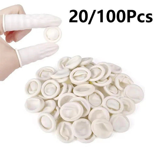 20/100PCS Anti-static Latex Finger Cots Non-slip Disposable Rubber Finger Protectors Fingertip Sleeves