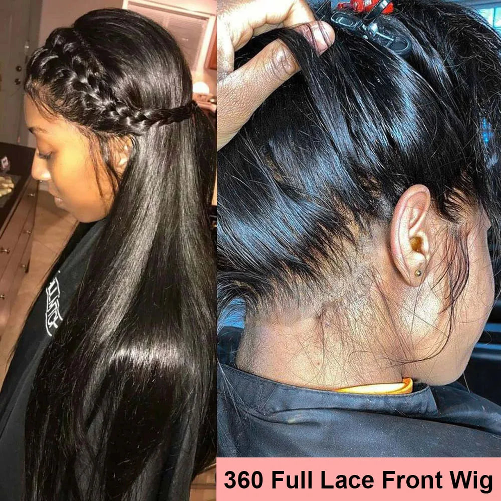 30 Inch 13x6 Lace Frontal Human Hair Bone Straight Wigs 180 Density Pre Plucked Brazilian 360 Lace Front Wig Remy Hair For Women