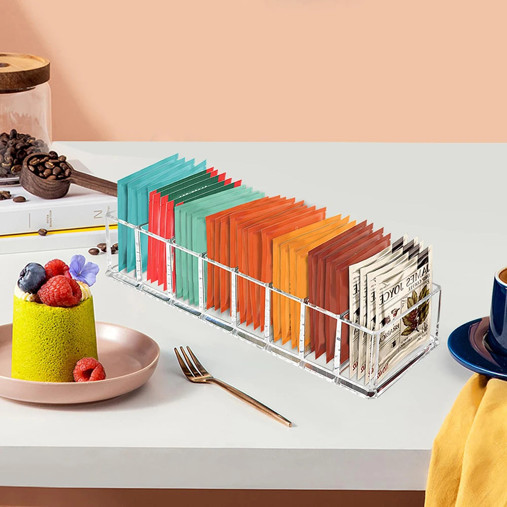 Tea Bag Storage Box Kitchen Storage Drawer Basket Cabinet Countertop Storage Box Coffee Tea Sugar Storage Supplies