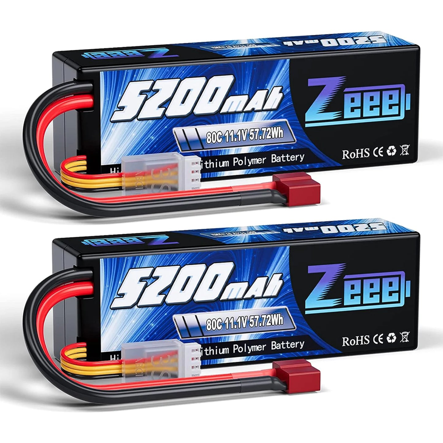 1/2pcs Zeee 3S 5200mAh Lipo Battery 11.1V 80C with T/XT60/EC3/5 Plug Hardcase for RC Car Buggy Truck FPV Drone RC Model Parts