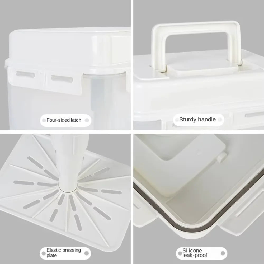 4/5L Pickle Jar with Press Plate Leakproof Kitchen Organizer Bins For Gherkin Sauerkraut Olive And Kimchi Storage Container