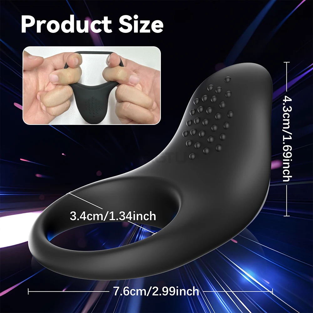 Cock Ring Lasting Ejaculation Delay Vibrating Ring Semen Lock Ring Stimulator Massager Cock Ring Couple Gay Penis Ring Adult Toy