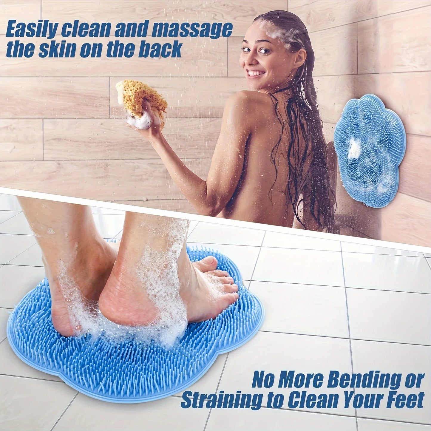 Bathroom foot scrub pad foot washing foot scrub remove dead skin rub foot large lazy back rub suction cup massage