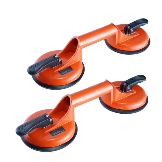 SucceBuy 4.7" 2Pack 330 lbs Glass Vacuum Suction Cup Vacuum with Aluminum Handle for Glass Granite Tile Metal Wood Panel Lifting