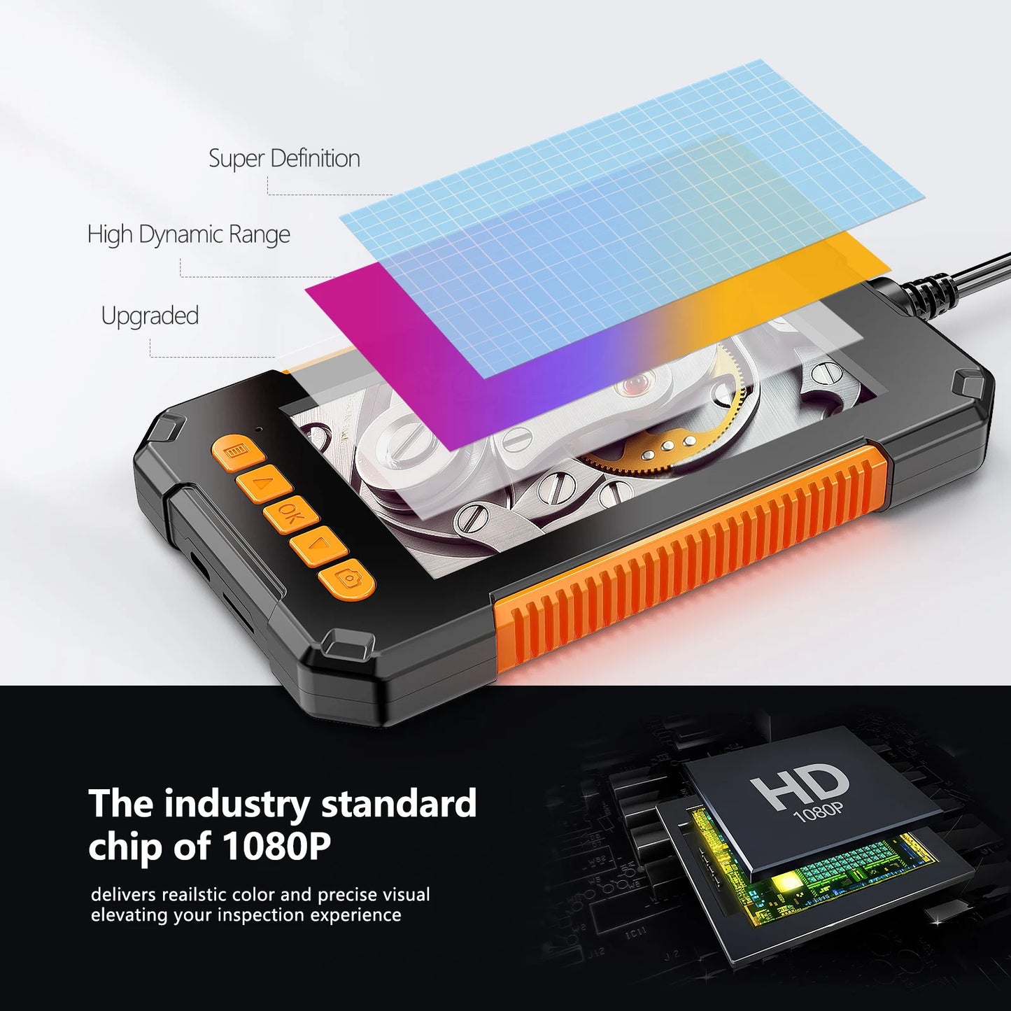 P40 Single Dual Lens Industrial Endoscope 4.3 "IPS 1080P Pipe Inspection Camera for Car Repair Support Photo Snap Video Record