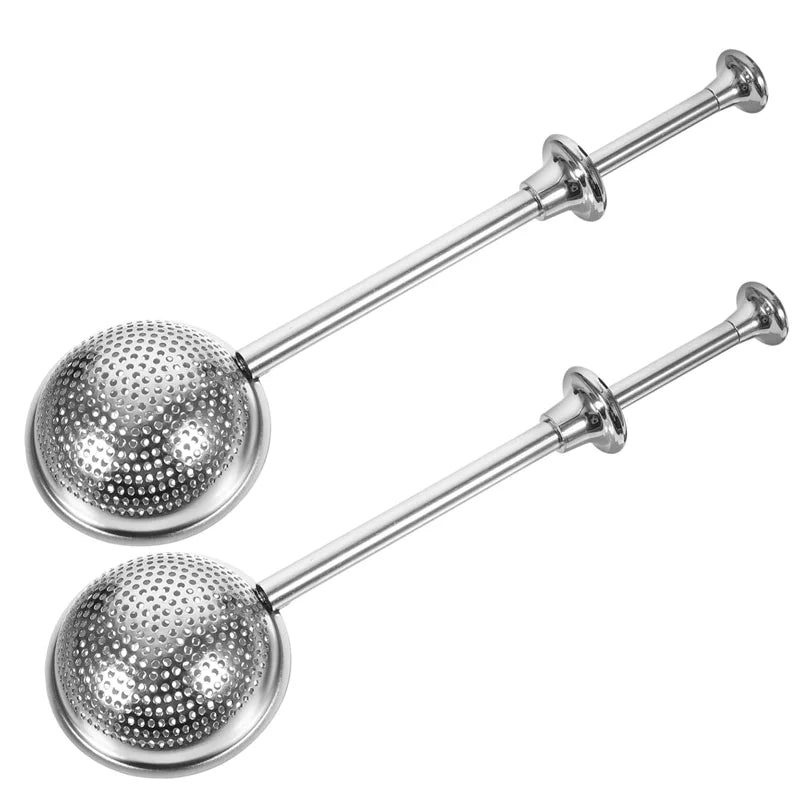 Stainless Steel Tea Strainer Ball, Spice Sugar Shaker for Baking, Reusable Spice, Tea Infuser Filter with Adjustable Handle