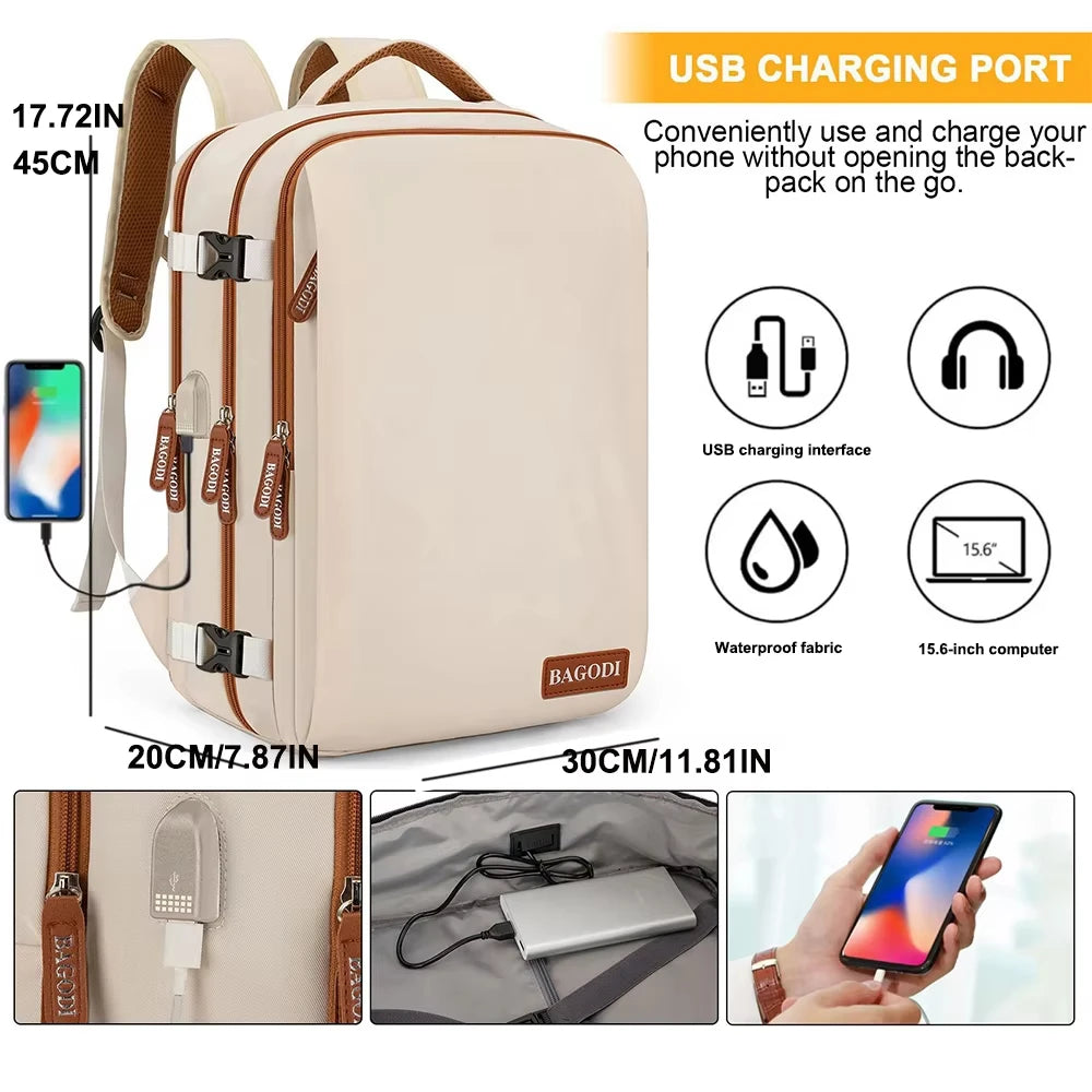 Buylor Travel Backpack Airplane Backpack 45x20x30 for Women/Men Easyjet Cabin Bags Laptop Backpack Casual Daypack for Weekender
