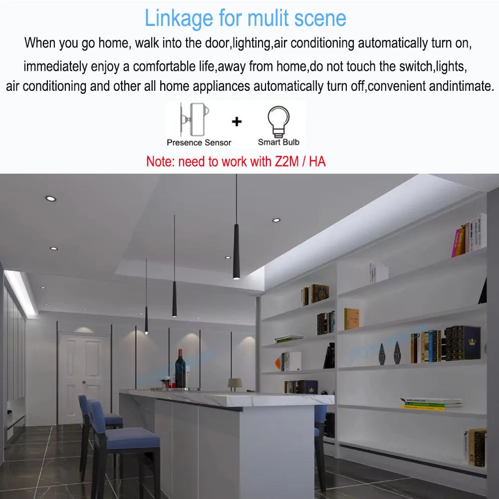 Zigbee Human Presence+ PIR Motion Detection Sensor Luminance Detector Battery operated Support Zigbee2mqtt Home Assistant