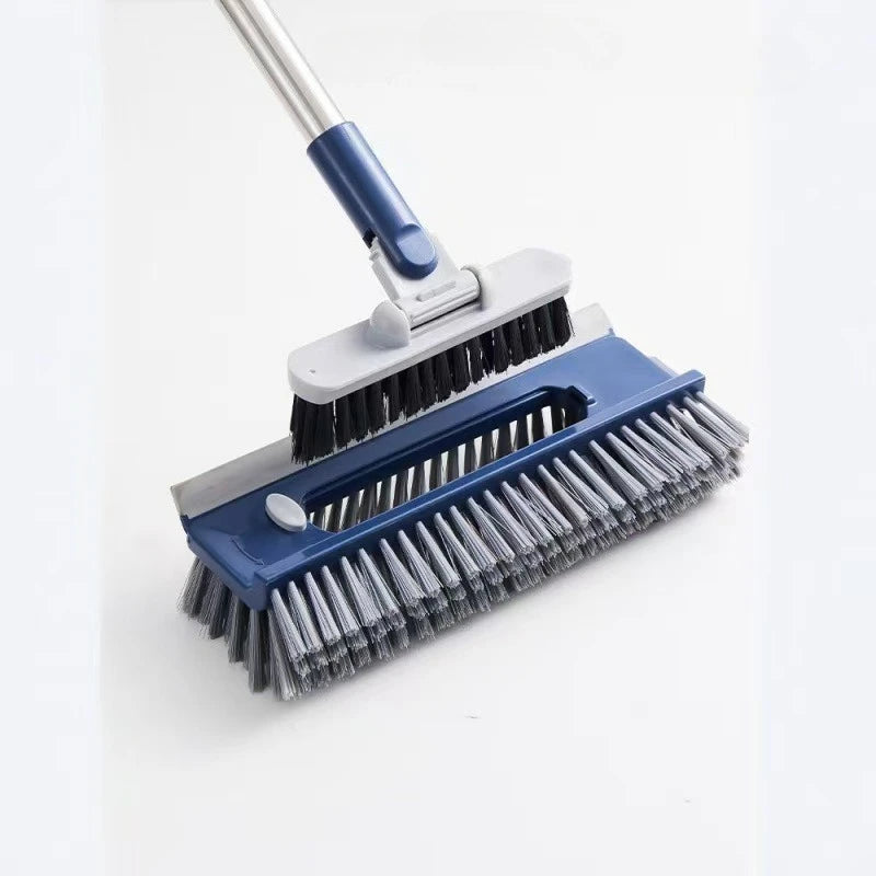 Multi-Purpose Bathroom Brush: Floor Brush, Grout Brush, Floor Scrubber with Removable Brush Heads and Long Handle
