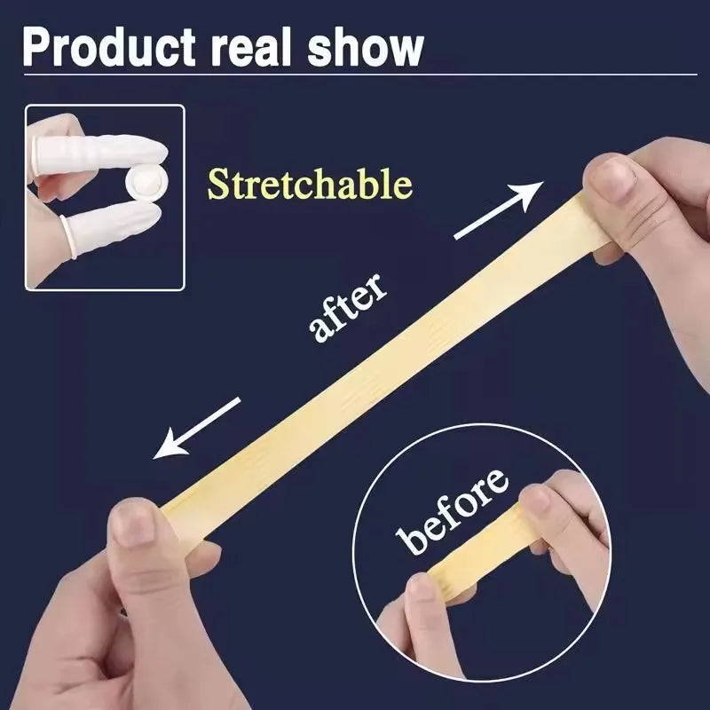 20/100PCS Anti-static Latex Finger Cots Non-slip Disposable Rubber Finger Protectors Fingertip Sleeves