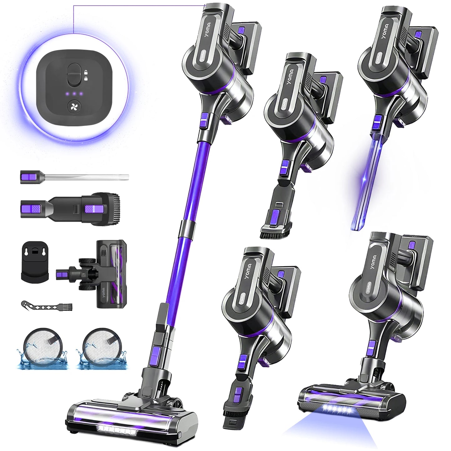 Grenintol 350W 60Kpa Suction Power Handheld Cordless Wireless Vacuum Cleaner for Home Appliance 1.2L Dust Cup Removable Battery