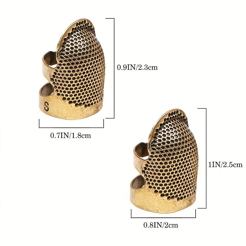 Adjustable Vintage Sewing Thimble, Handmade Non-slip Embroidery against Ring, Vintage Needle Presser Needle Hoop Finger Holder